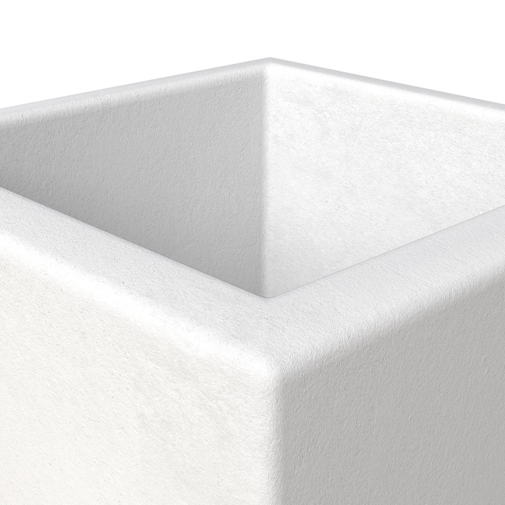 Orna Series Poly Stone Planter 17.7 Dia 36.2 High in White. Picture 5