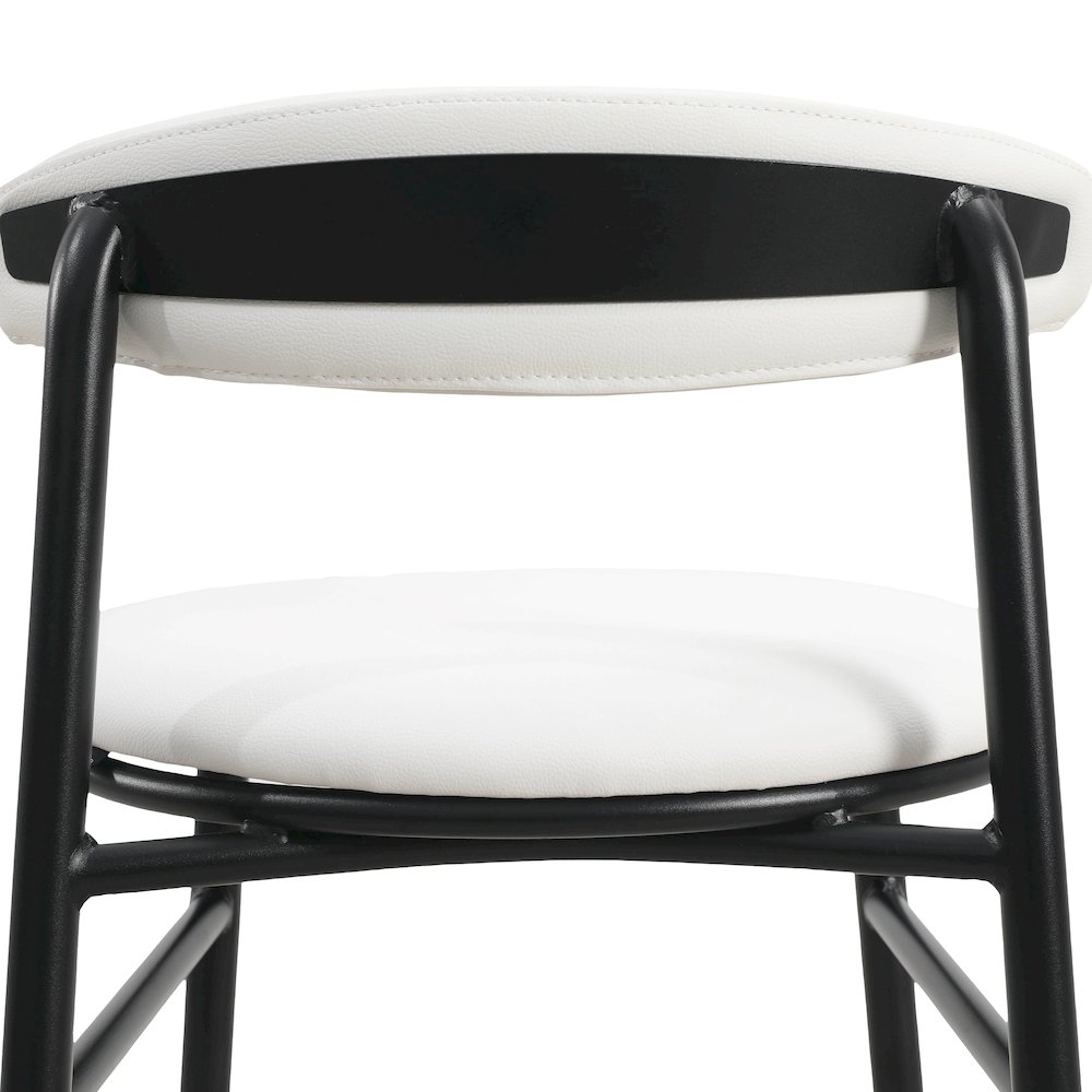 Lume Collection Modern Bar Stool in White Set of 2. Picture 7