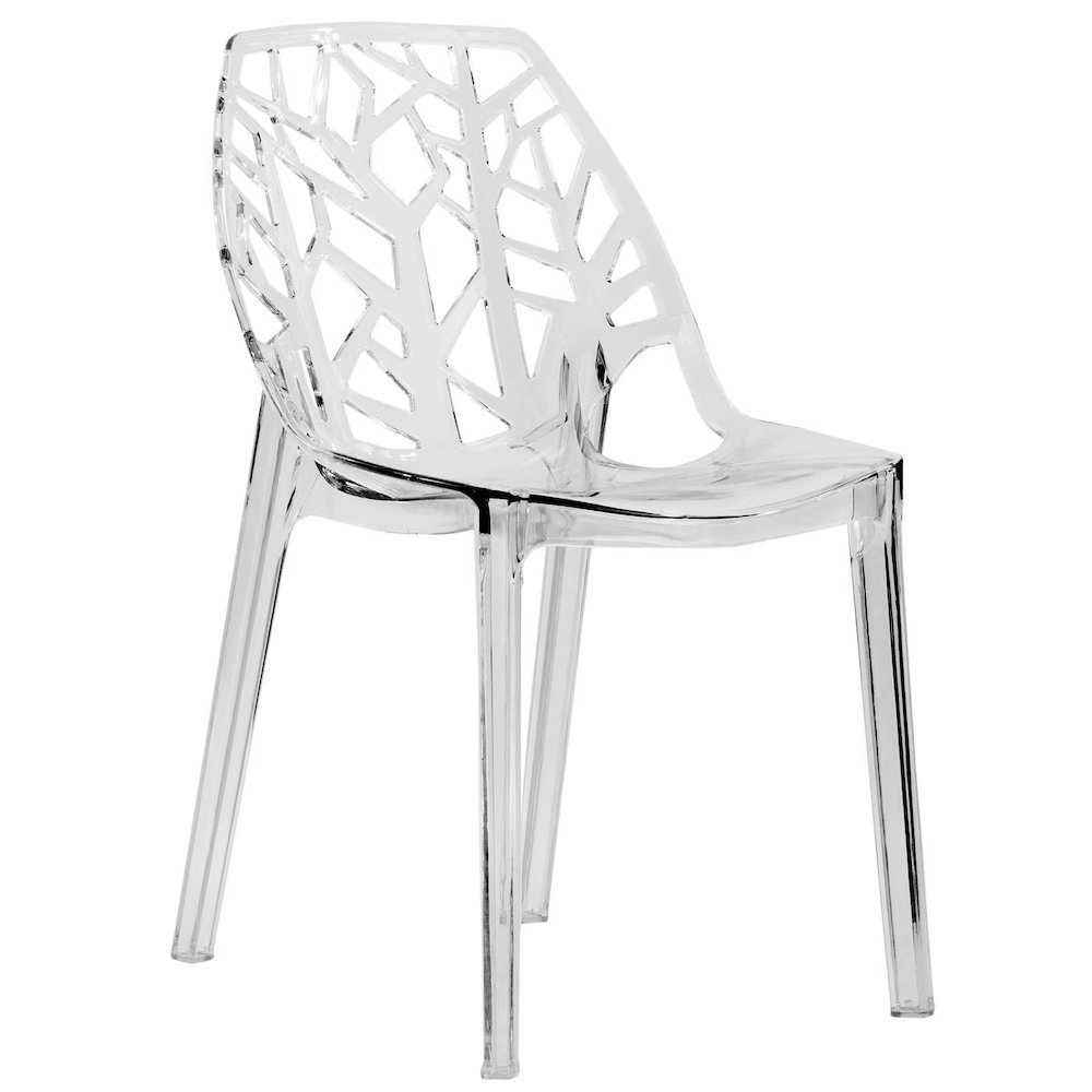 Cornelia Modern Spring Cut-Out Tree Design Stackable Dining Chair. Picture 1