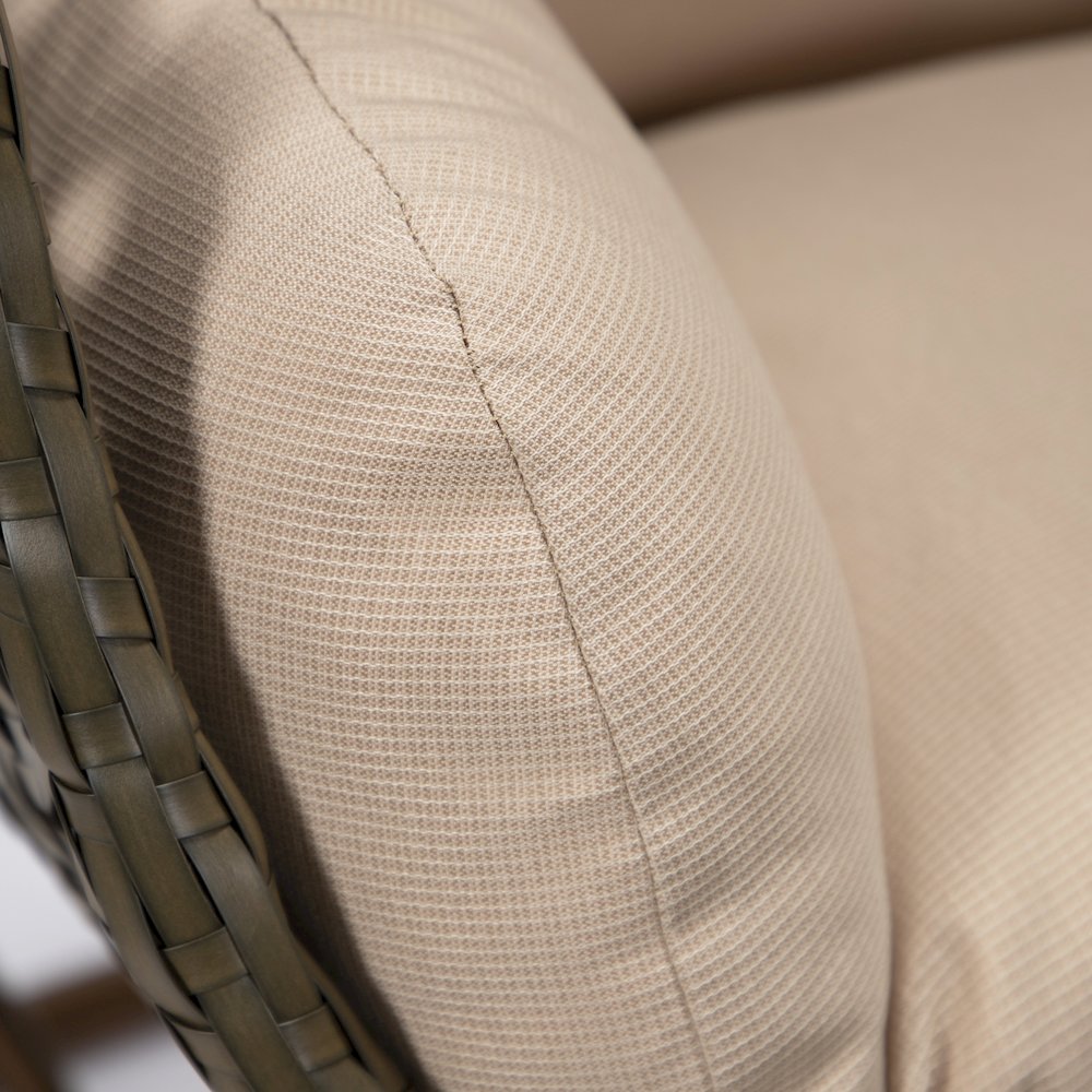Beige Wicker Hanging Egg Swing Chair. Picture 3