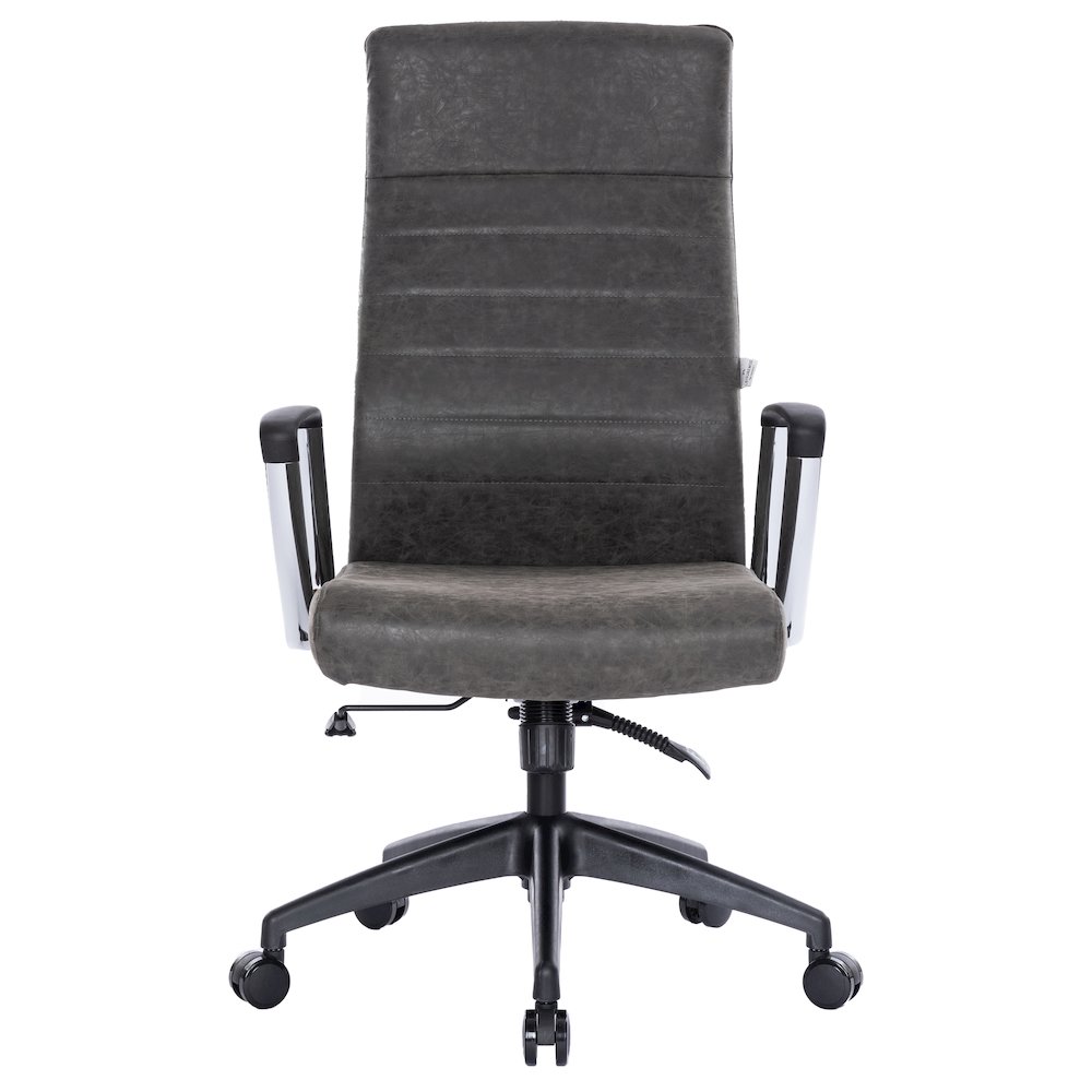 Hilton Leather Office Chair in Charcoal. Picture 4