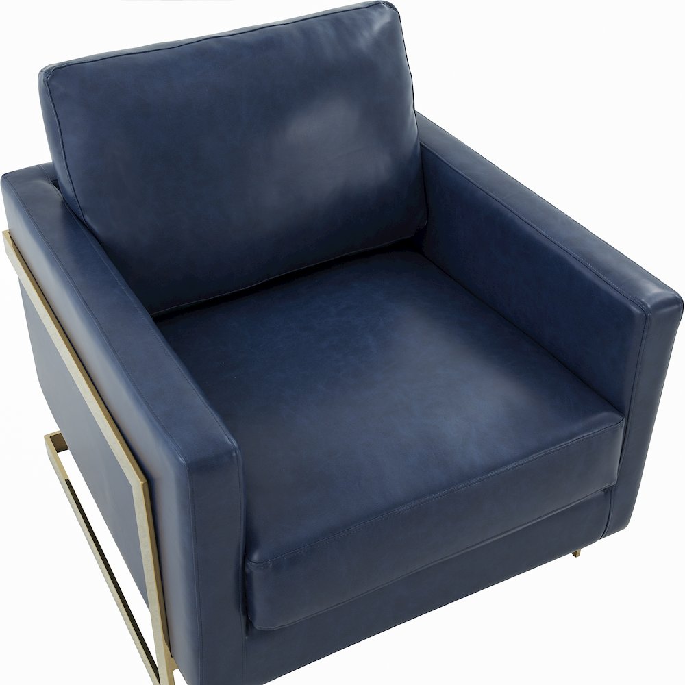 Lincoln Leather Accent Armchair With Gold Frame. Picture 6