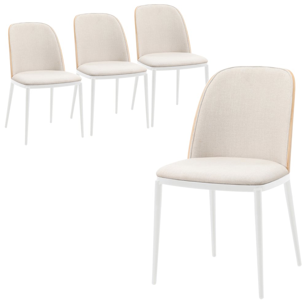 Tule Mid-Century Modern Dining Side Chair Set of 4. Picture 2
