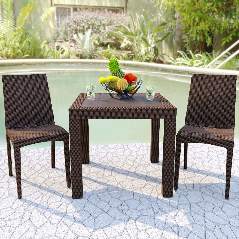 Mace Weave Design Outdoor Dining Table. Picture 2