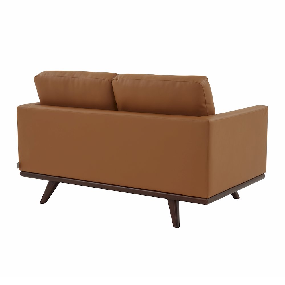 Chester Modern Leather Loveseat With Birch Wood Base. Picture 10