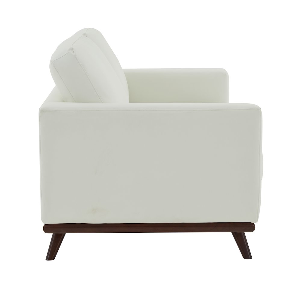 Chester Modern Leather Loveseat With Birch Wood Base. Picture 4