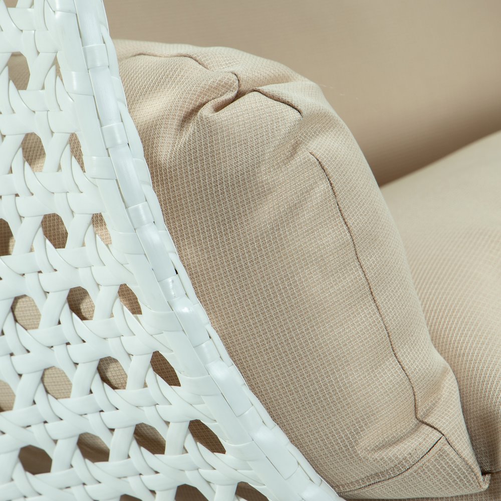 White Wicker Hanging 2 person Egg Swing Chair. Picture 8