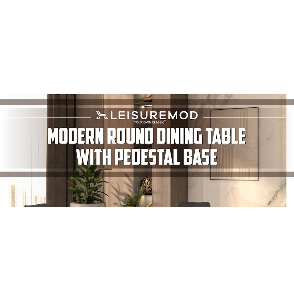 Bristol Mid-Century Modern Round Dining Table. Picture 32