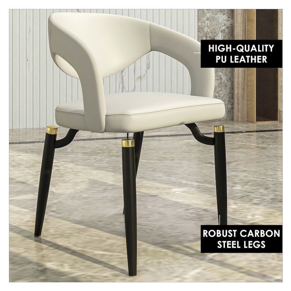 Entice Collection Modern Dining Chair Set of 2 in Grey. Picture 5