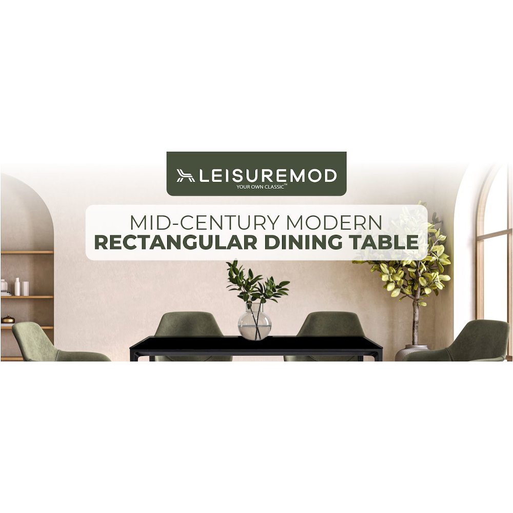 Avo Series Modern Dining Table Black Base, With 55 Clear Glass Top. Picture 48
