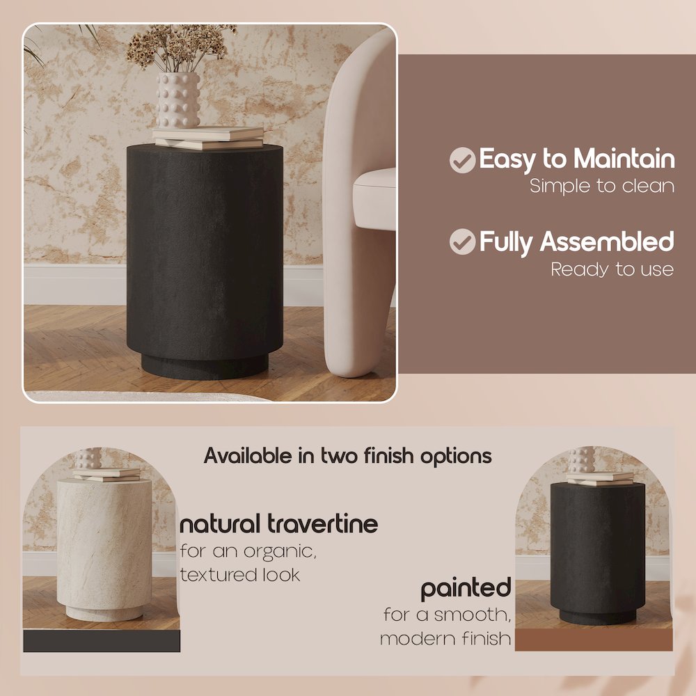 Modern Side End Table Ramble Series In Black. Picture 4