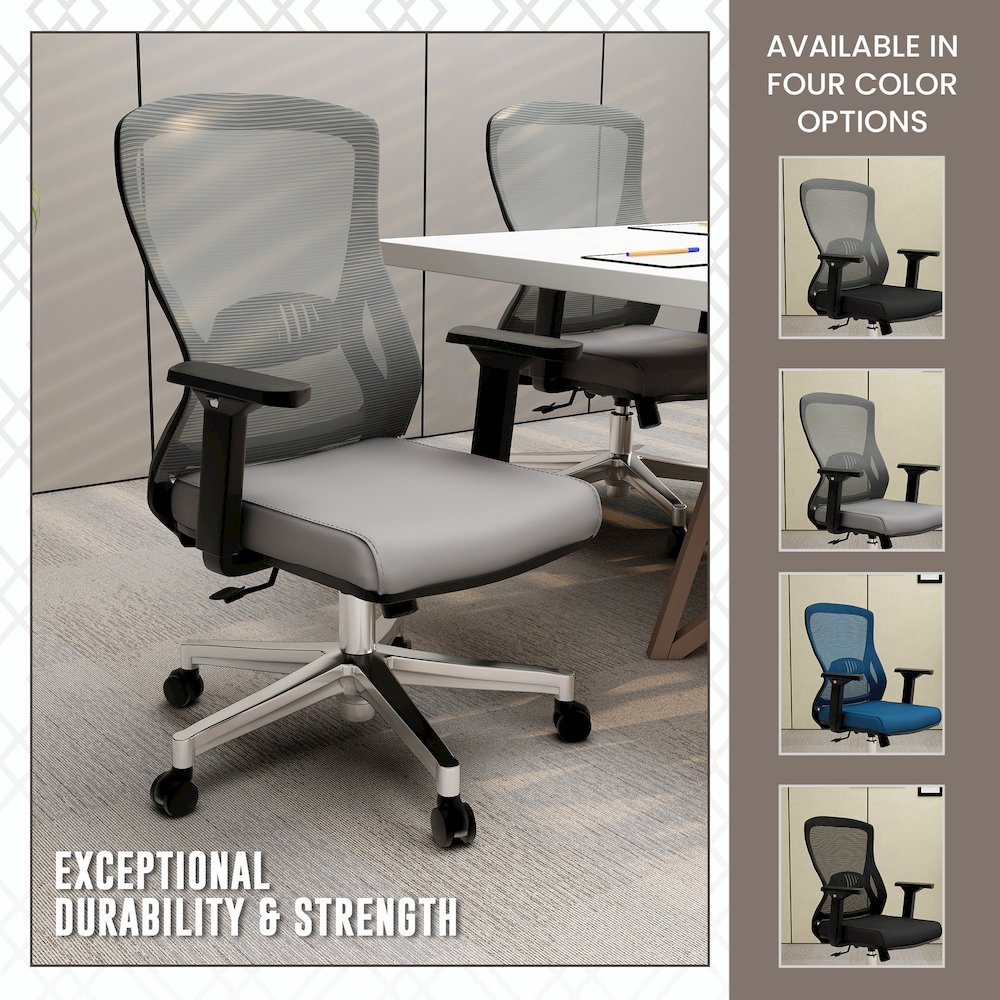 Office Adorit Series Office Task Chair In Grey. Picture 13