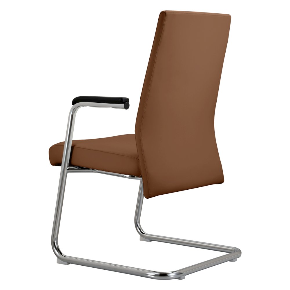 Aleen Series Guest Office Chair In Dark Brown Leather. Picture 17