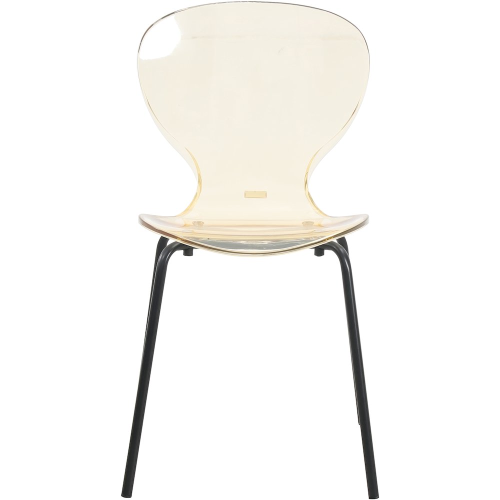 Modern Oyster Transparent Side Chair in Black Base set of 4. Picture 7