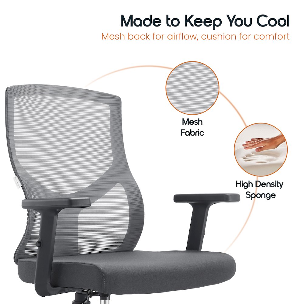 Office Glen Series Office Task Chair In Grey. Picture 9