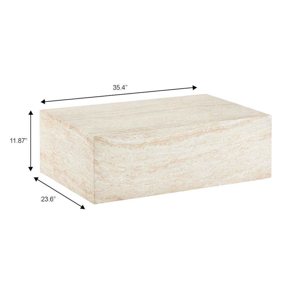 Maya Collection Outdoor/Indoor Coffee Table in Travertine. Picture 13