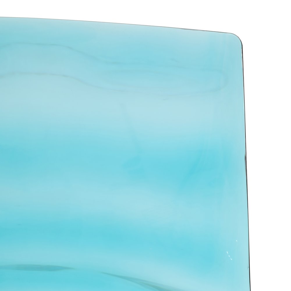 Astor Water Ripple Design Dining Chair in White Base Trans Blue Seat. Picture 12