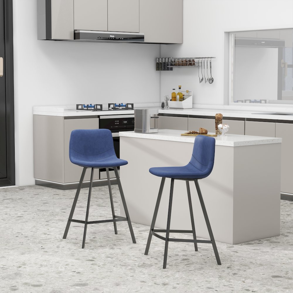 Elland - Counter stool - Peacock Blue. Picture 6