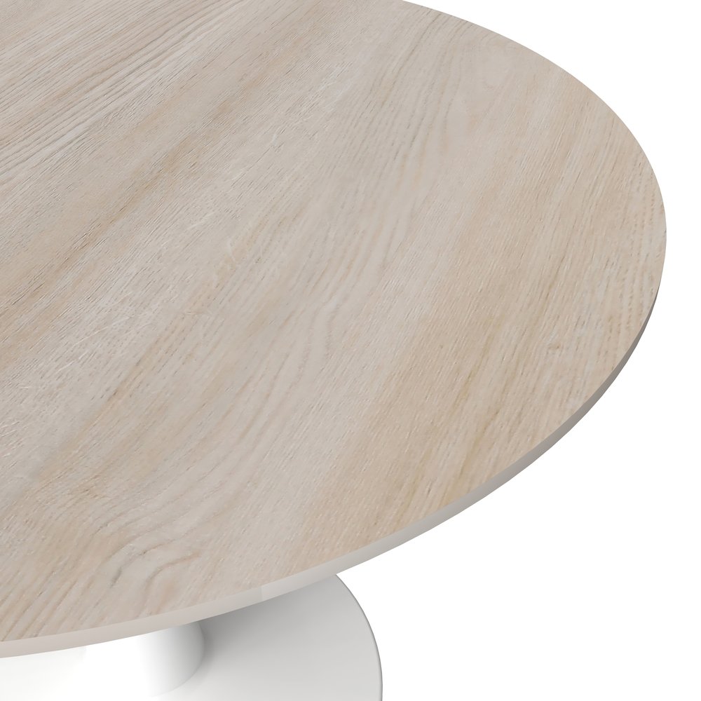 Bristol 40" round dining table White base with marbled MDF top. Picture 5