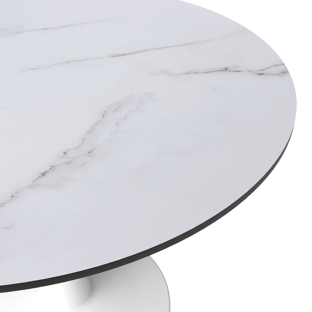 Bristol, 40" Round dining table in White. Picture 5