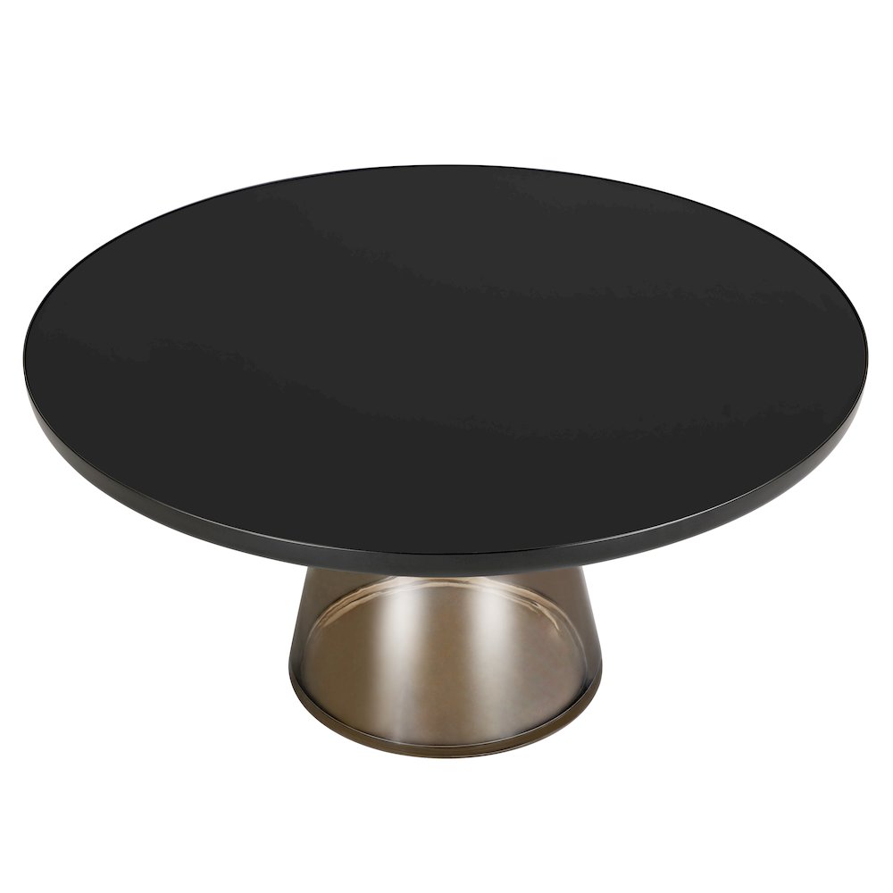 Tully Collection Glass Coffee Table Grey glass, Black Rim with Black GLass Top. Picture 6