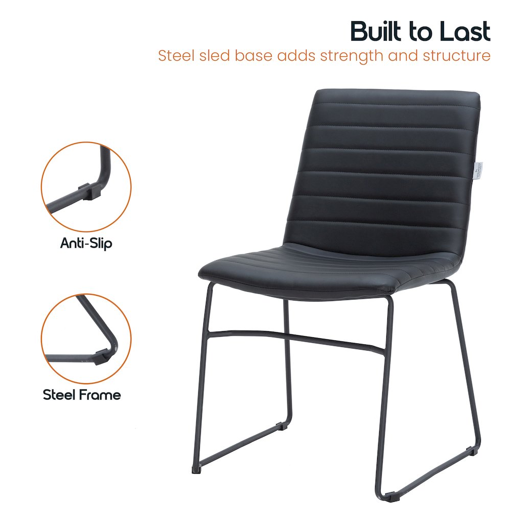 Zylar Series Office Guest Chair in Black Leather. Picture 16