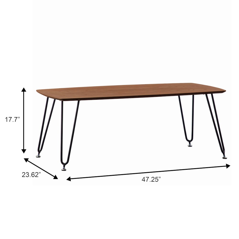 Elmwood Modern Wood Top Coffee Table With Iron Base. Picture 22