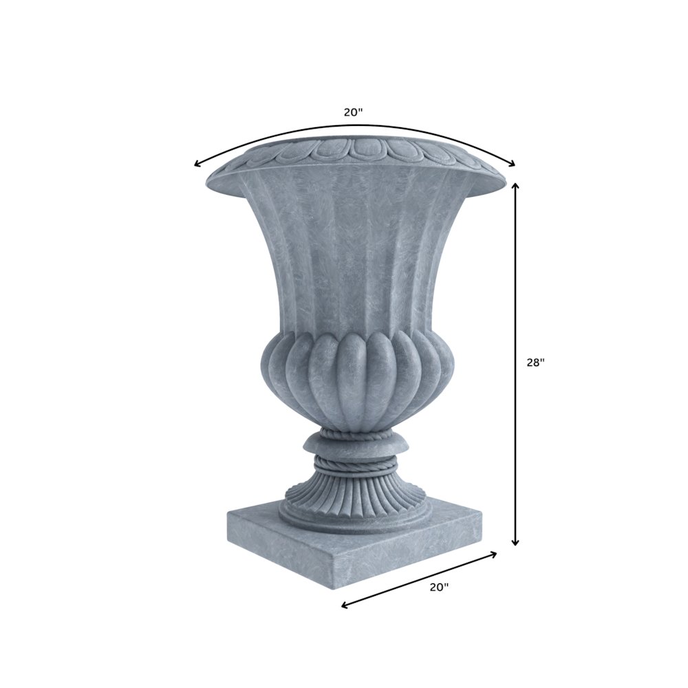 Lotus Series Poly Stone Planter in Aged Concrete, 20 Dia, 28 High. Picture 15