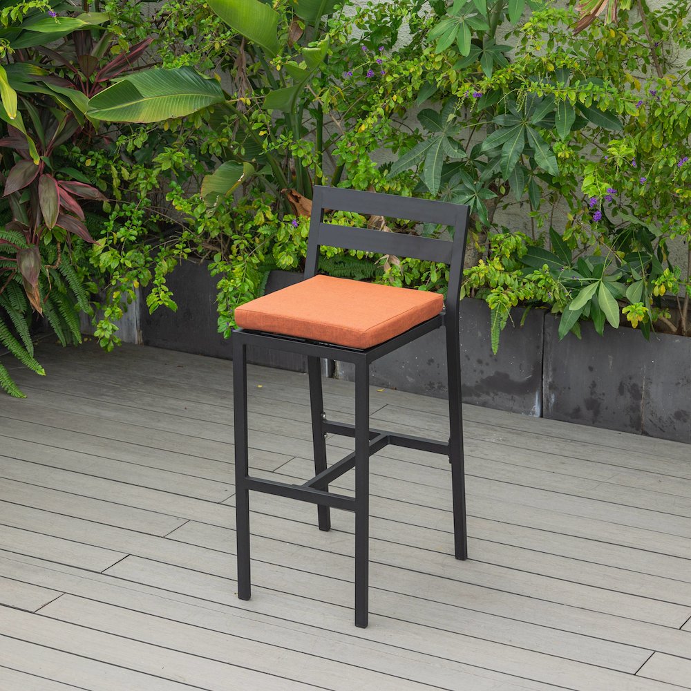 Chelsea Collection Modern Aluminum Outdoor Bar Chair Set of 4. Picture 7