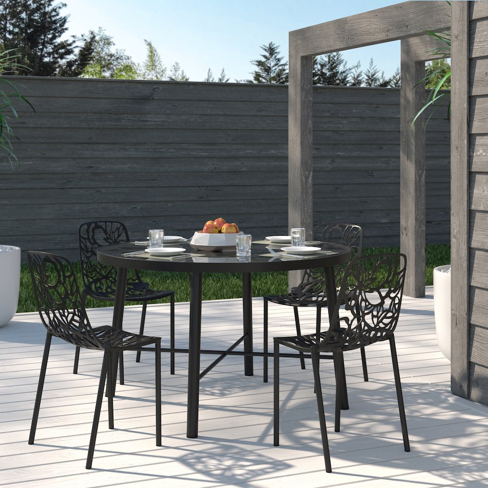 Modern Devon Aluminum Chair, Set of 4. Picture 2