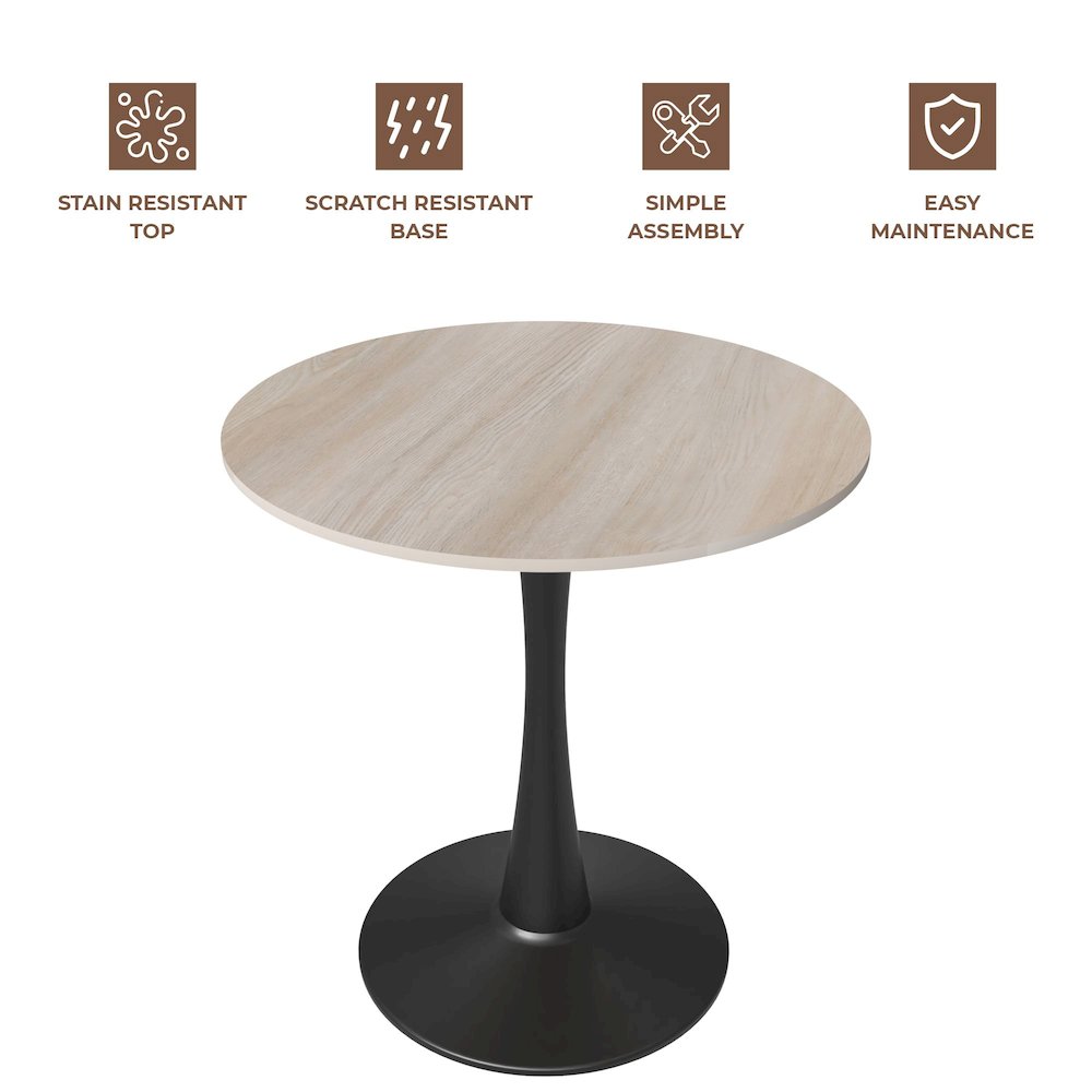 Bristol 27" round dining table Black base with marbled MDF top. Picture 12