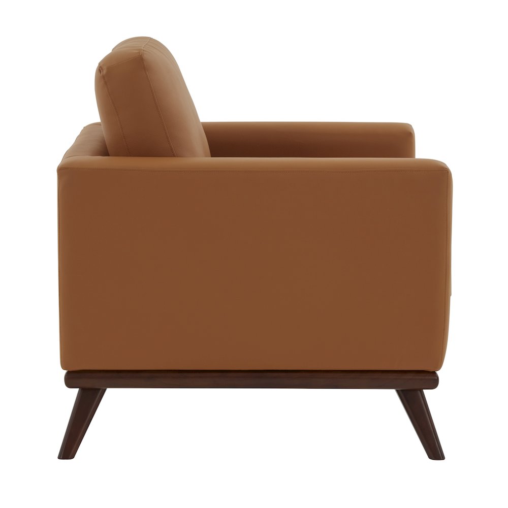 Chester Modern Leather Accent Arm Chair With Birch Wood Base. Picture 10
