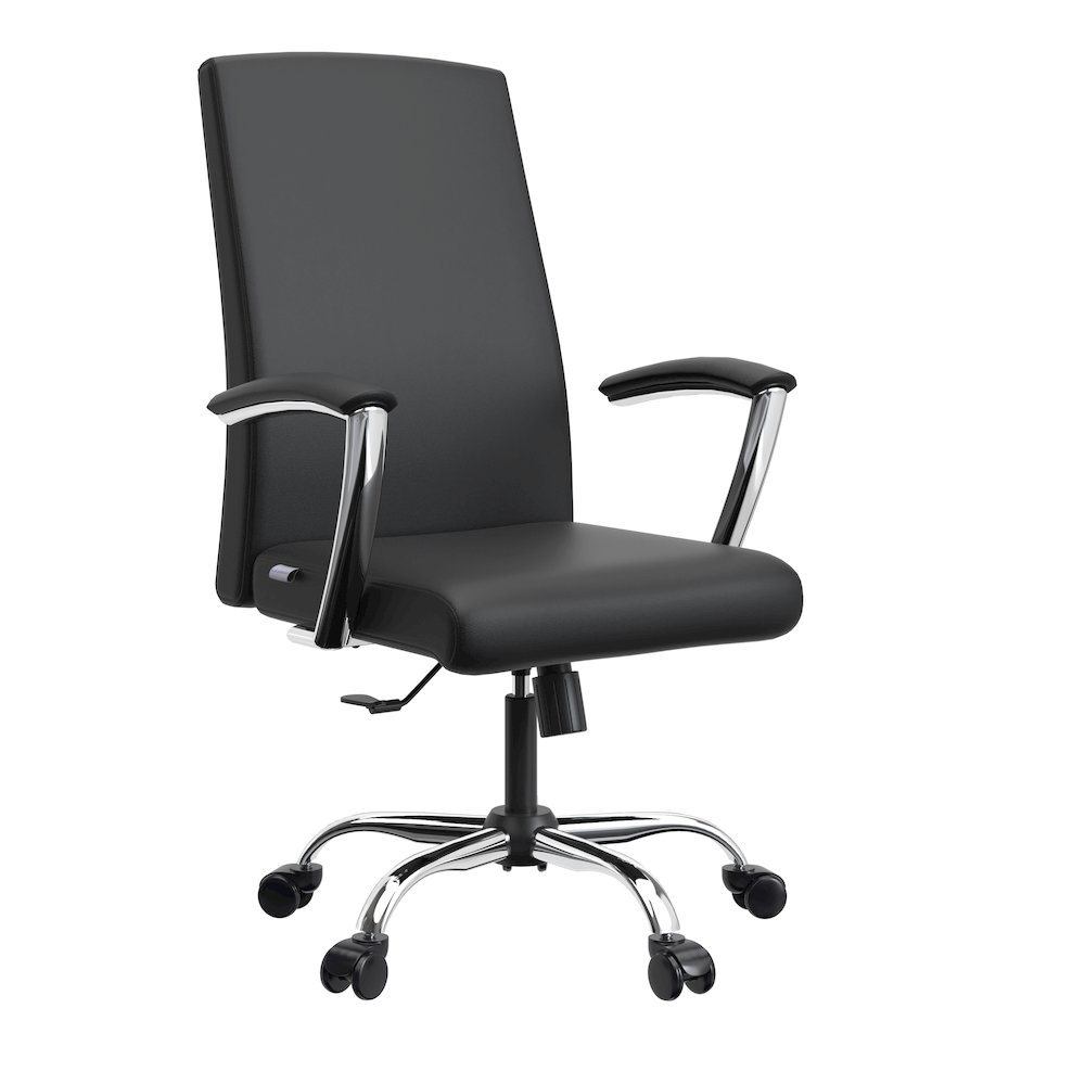 Evander Series Office Chair in Black Leather. Picture 5