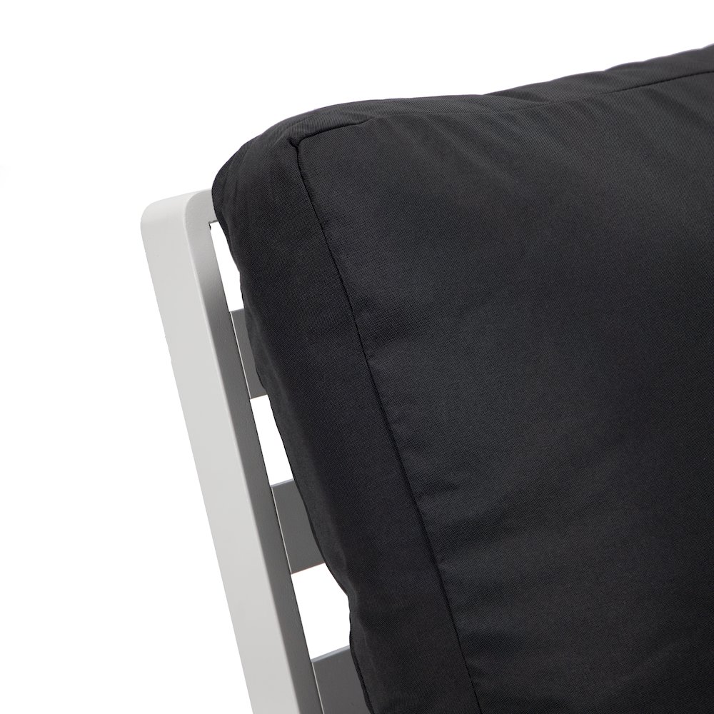 Walbrooke Outdoor Patio White Aluminum Armchairs With Cushions Set in Charcoal. Picture 4