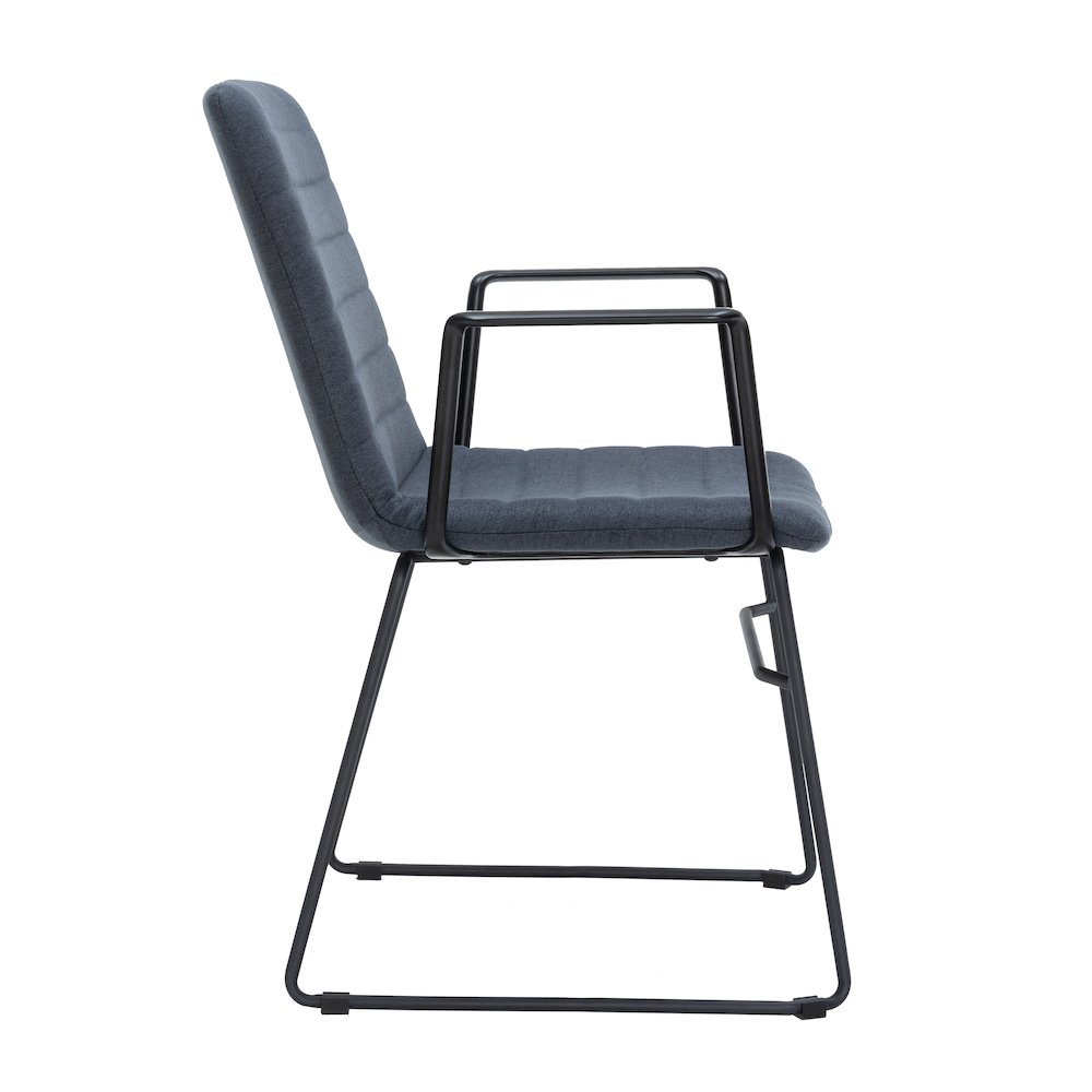 Zylar Series Office Guest Arm Chair in Dark Blue Fabric. Picture 5