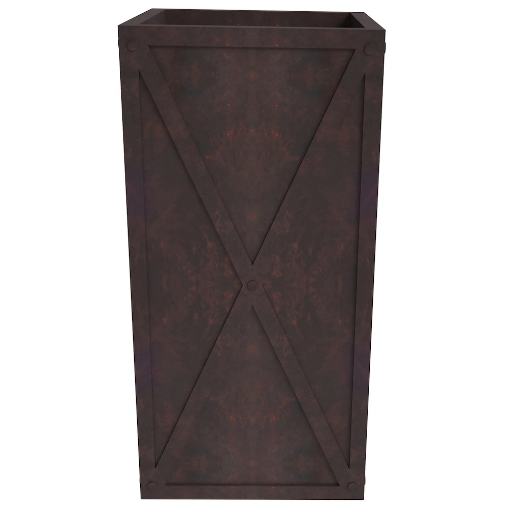 Papyrus Series Rectangle Fiber Stone Planter in Brown 14.2 x 14.2, 29 High. Picture 6