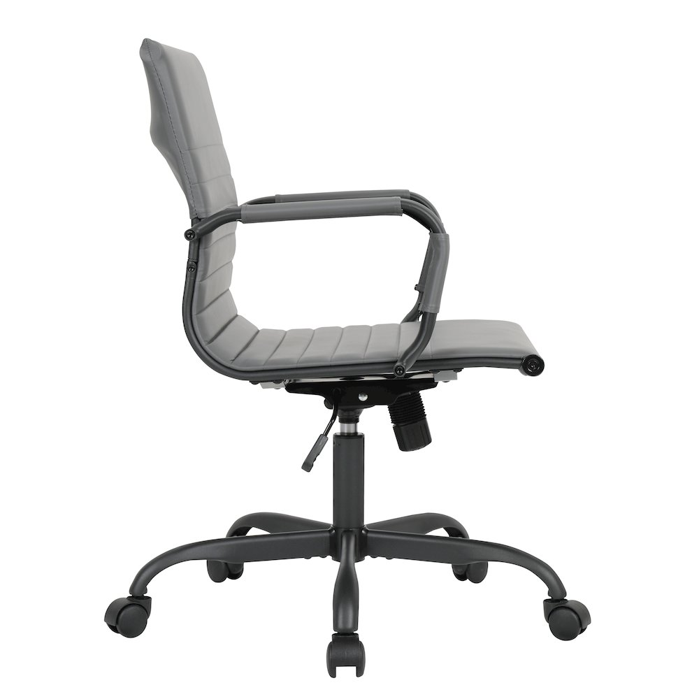 Harris Leather Home Office Chair in Grey With Black Frame. Picture 25
