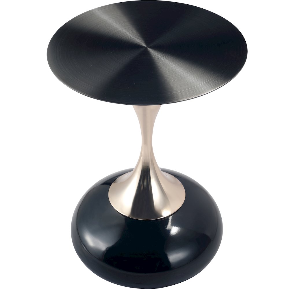 Savoy Collection Modern End Table In Shiny Black. Picture 4