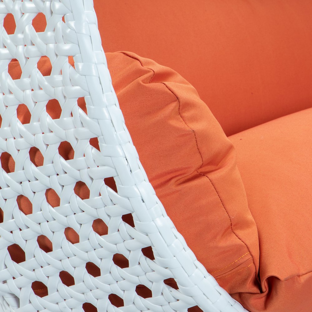 White Wicker Hanging 2 person Egg Swing Chair. Picture 8
