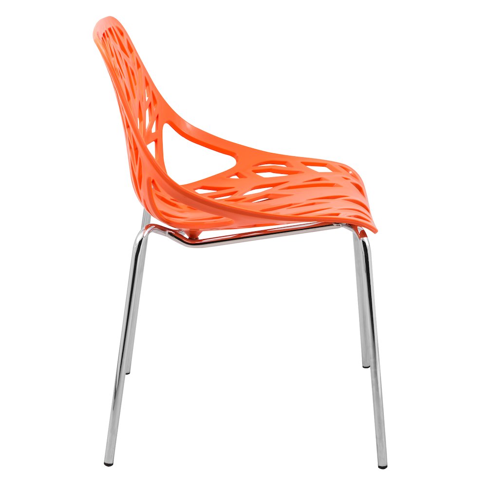 Modern Asbury Dining Chair w/ Chromed Legs, Set of 4. Picture 3
