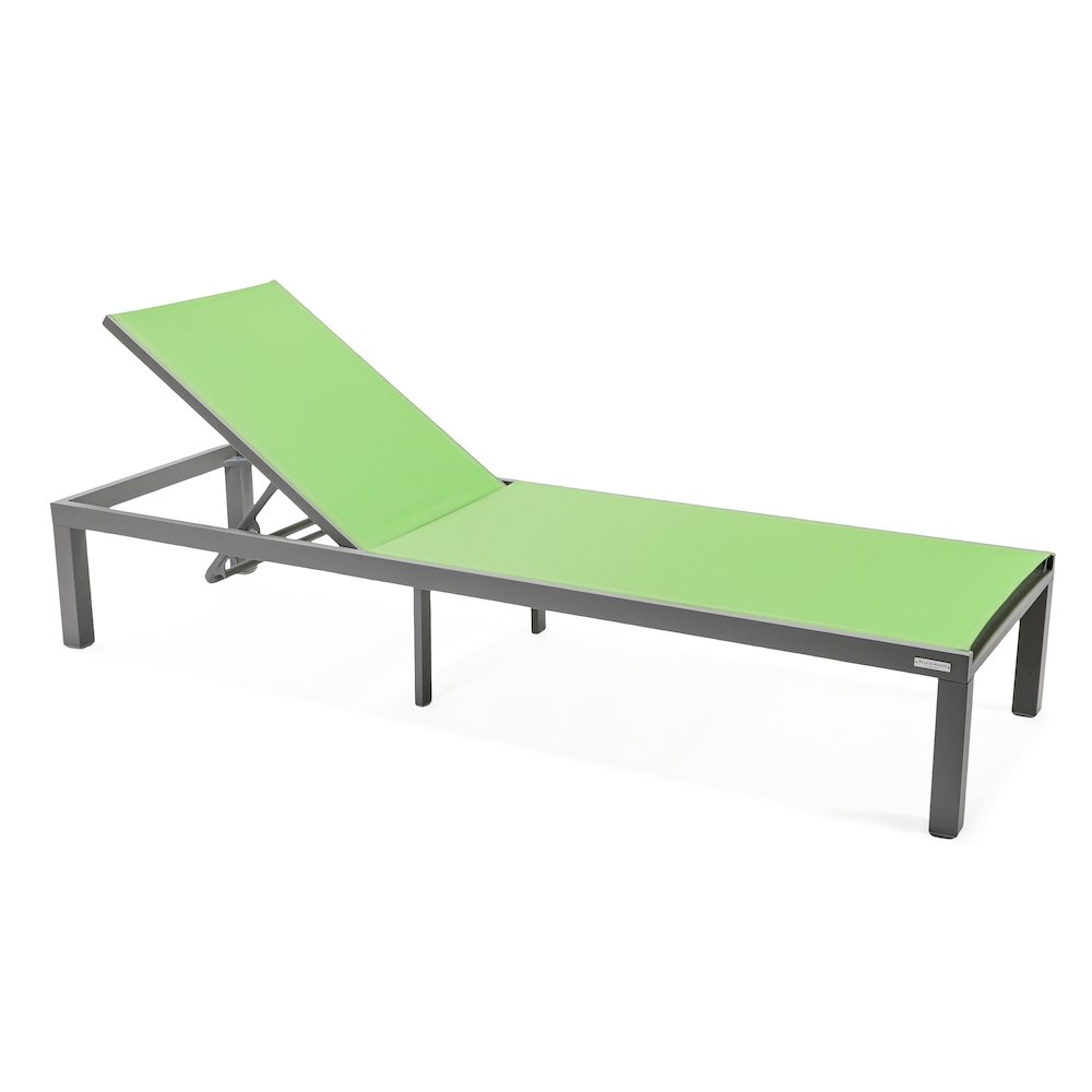 Marlin Patio Chaise Lounge Chair With Grey Aluminum Frame. Picture 1