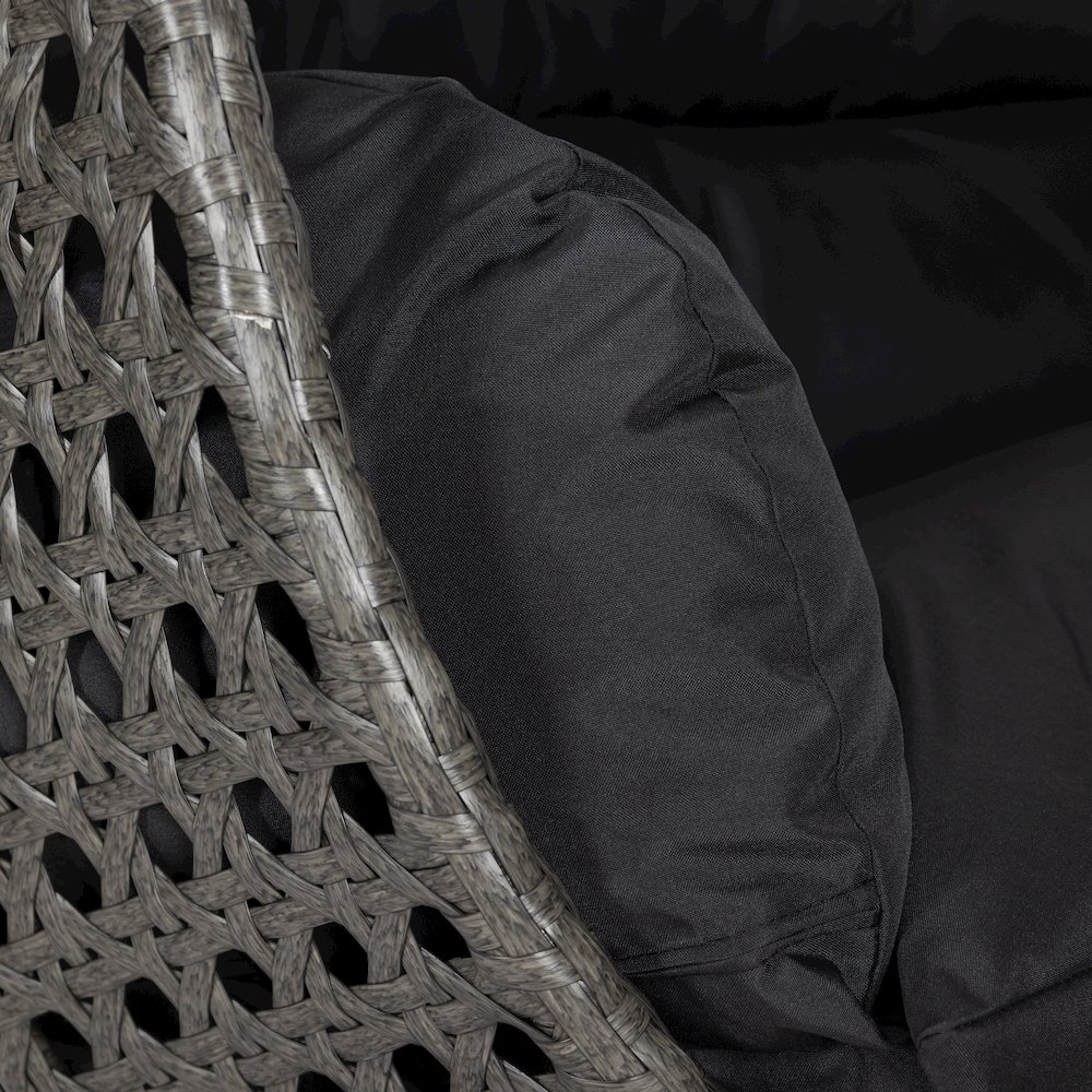 Charcoal Wicker Hanging 2 person Egg Swing Chair. Picture 7