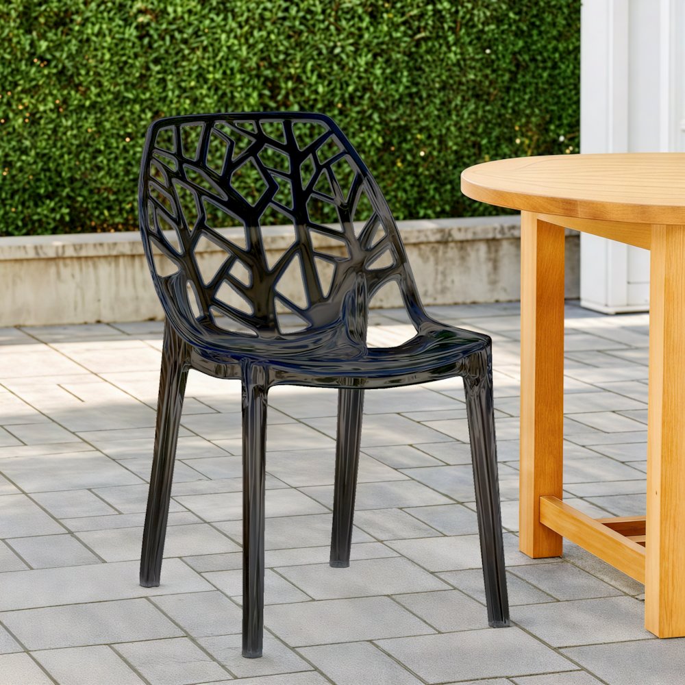 Cornelia Modern Spring Cut-Out Tree Design Stackable Dining Chair. Picture 10