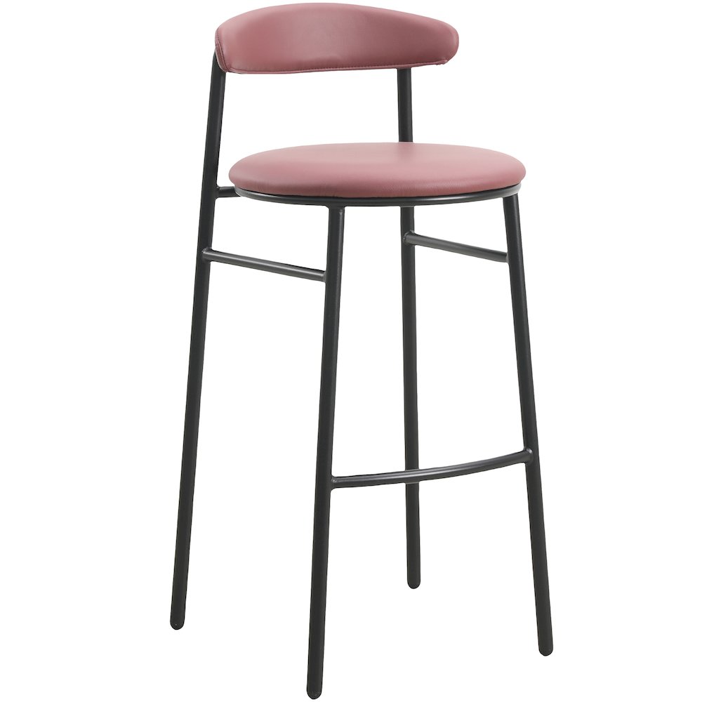 Lume Collection Modern Bar Stool in Burgundy. Picture 1