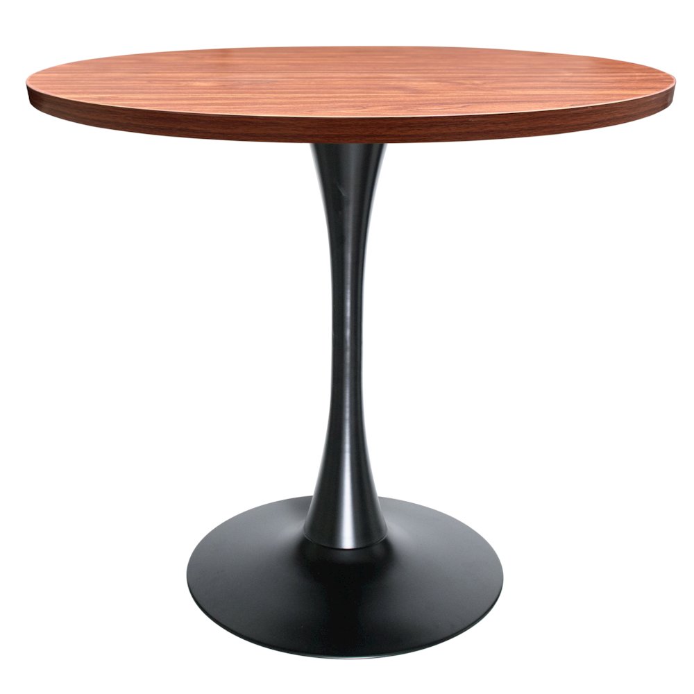 Bristol Dining table, Black Base with 36 Round Cognac Brown MDF top. Picture 2