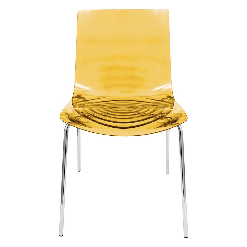 Astor Water Ripple Design Dining Chair in Black Base Orange Seat. Picture 4