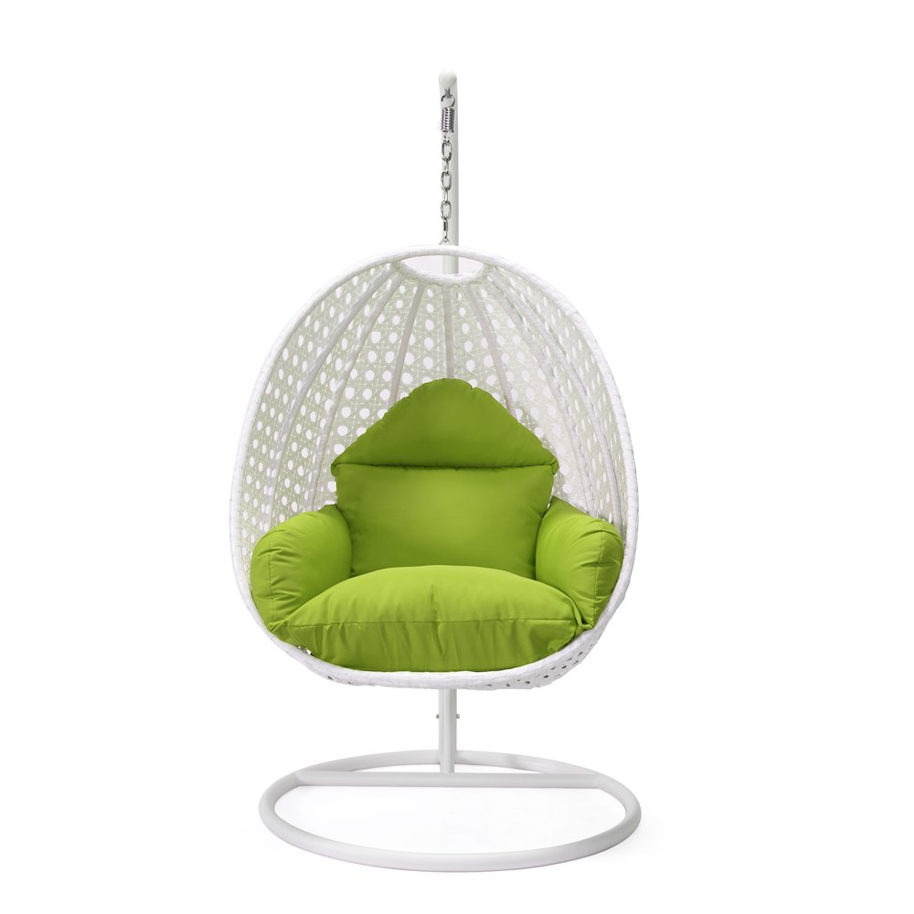 White Wicker Hanging Egg Swing Chair. Picture 3