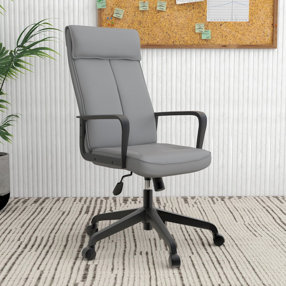 Aiaria Collection Modern Office Chair In Grey. Picture 2