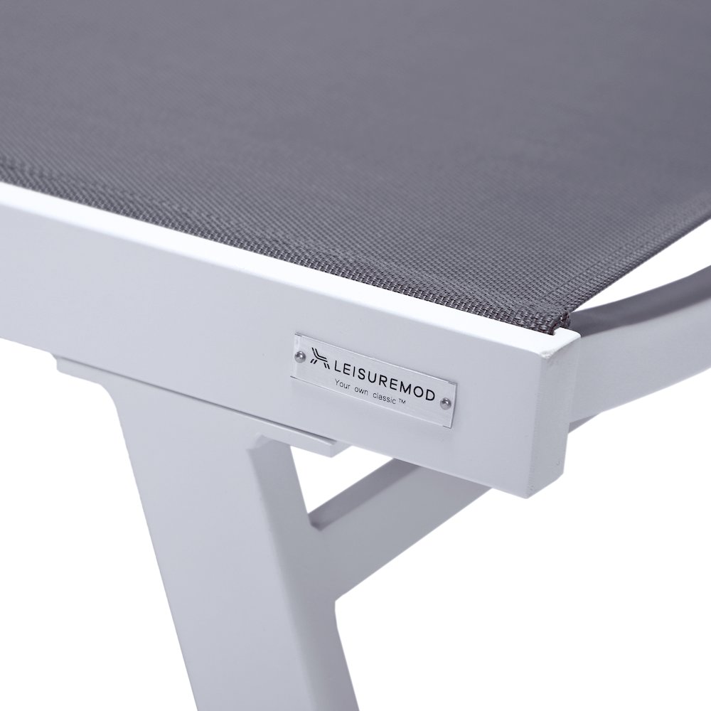 Marlin Modern White Aluminum Outdoor Patio Chaise Lounge Chair. Picture 24