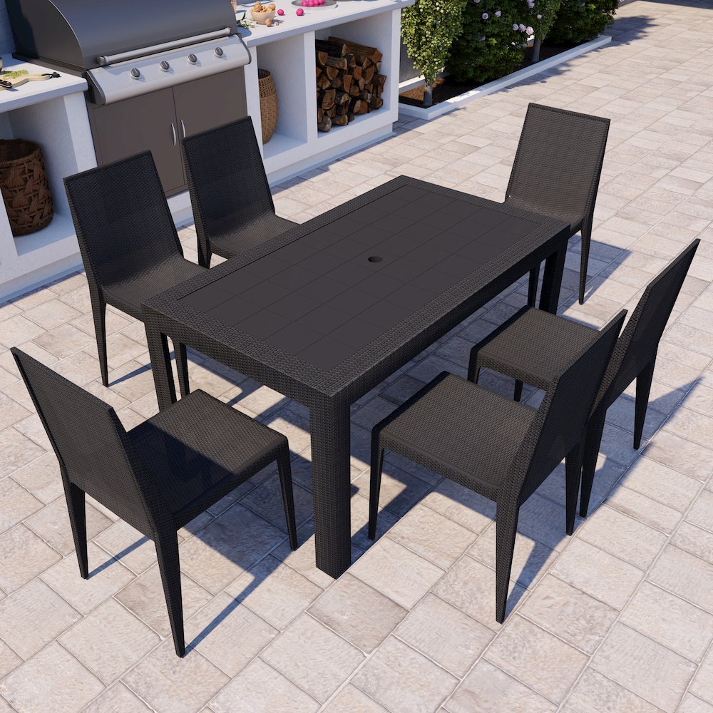 Mace Weave Design Outdoor Dining Table. Picture 4
